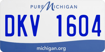 MI license plate DKV1604