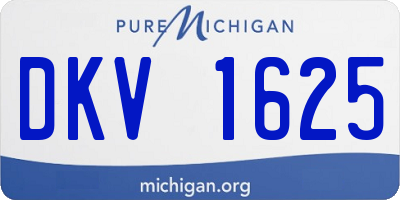 MI license plate DKV1625