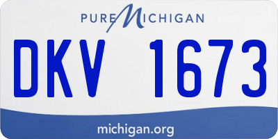 MI license plate DKV1673