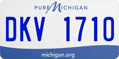 MI license plate DKV1710