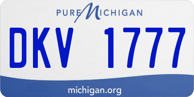 MI license plate DKV1777