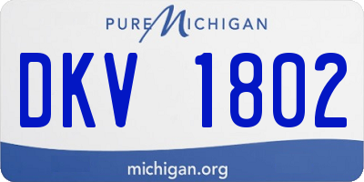 MI license plate DKV1802