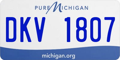 MI license plate DKV1807