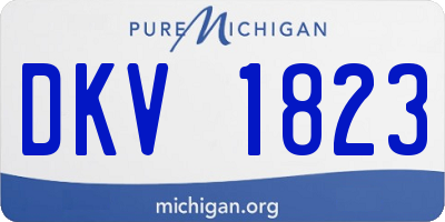 MI license plate DKV1823