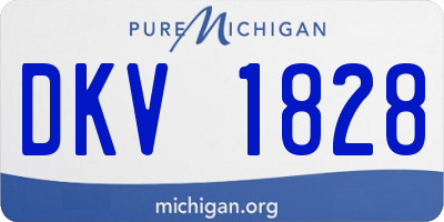 MI license plate DKV1828