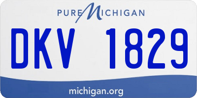 MI license plate DKV1829
