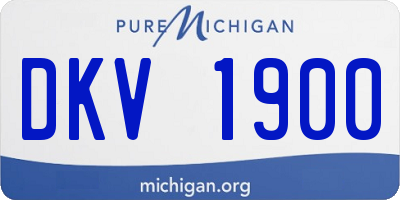 MI license plate DKV1900