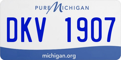 MI license plate DKV1907