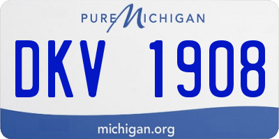 MI license plate DKV1908