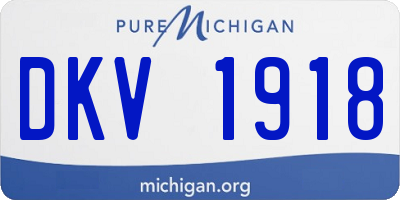 MI license plate DKV1918