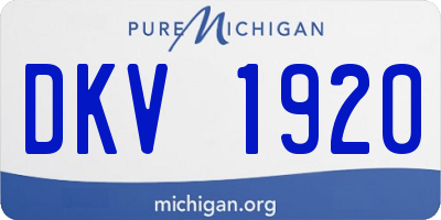 MI license plate DKV1920