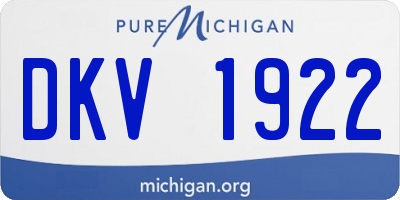 MI license plate DKV1922