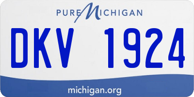 MI license plate DKV1924