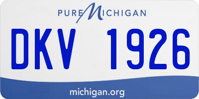 MI license plate DKV1926