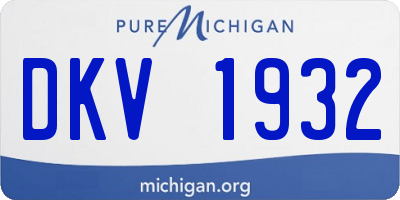 MI license plate DKV1932