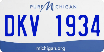 MI license plate DKV1934