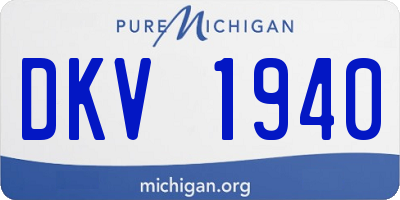 MI license plate DKV1940