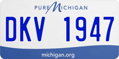 MI license plate DKV1947