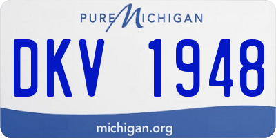 MI license plate DKV1948