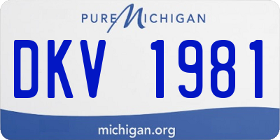 MI license plate DKV1981