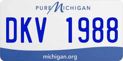 MI license plate DKV1988