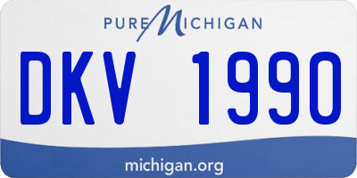 MI license plate DKV1990