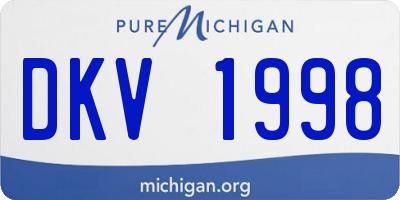 MI license plate DKV1998