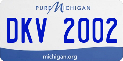 MI license plate DKV2002