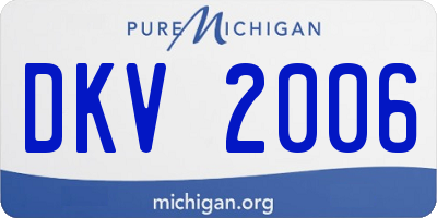 MI license plate DKV2006