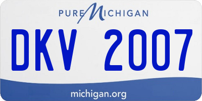 MI license plate DKV2007