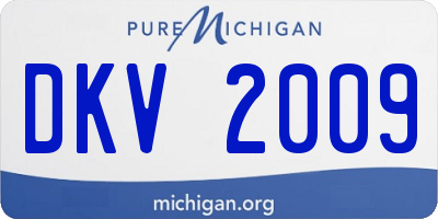 MI license plate DKV2009
