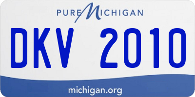 MI license plate DKV2010