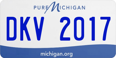 MI license plate DKV2017