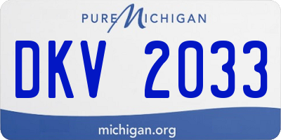 MI license plate DKV2033