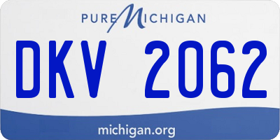 MI license plate DKV2062