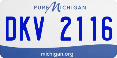 MI license plate DKV2116