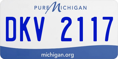 MI license plate DKV2117