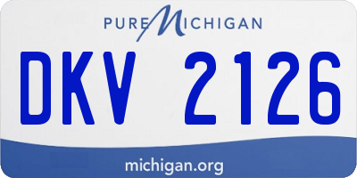 MI license plate DKV2126