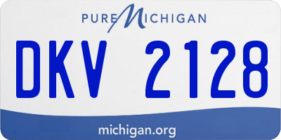 MI license plate DKV2128