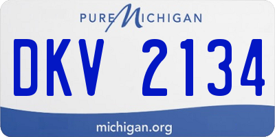 MI license plate DKV2134