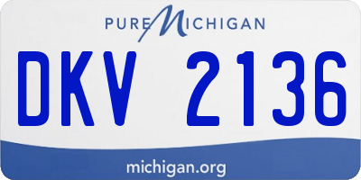 MI license plate DKV2136