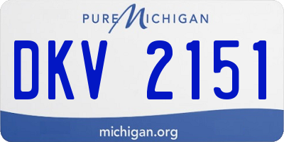 MI license plate DKV2151