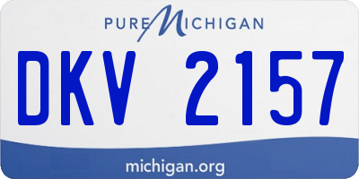 MI license plate DKV2157