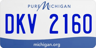 MI license plate DKV2160