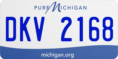 MI license plate DKV2168
