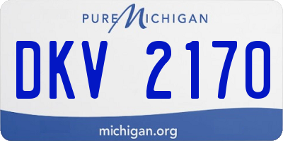 MI license plate DKV2170