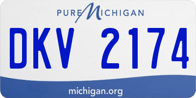 MI license plate DKV2174