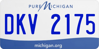 MI license plate DKV2175
