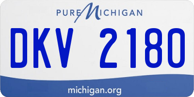 MI license plate DKV2180