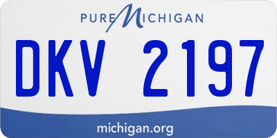 MI license plate DKV2197